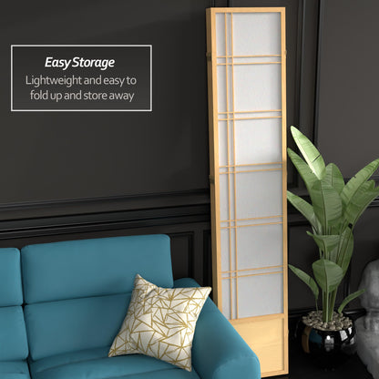 Oriental Furniture 7 ft. Tall Double Cross Shoji Screen - Natural - 4 Panels