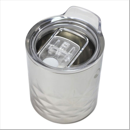 Drinco 10oz Stainless Steel Tumbler, Vacuum Insulated Whiskey Glass, GULT Diamond Design