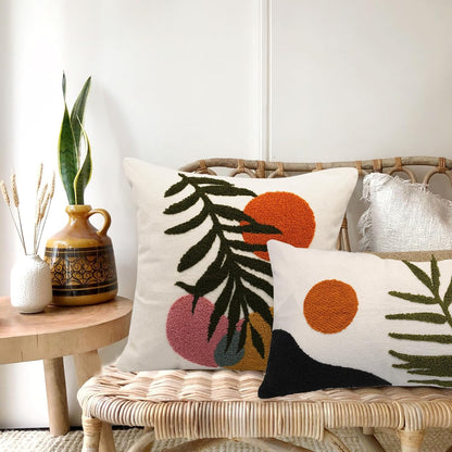 18x18 1PC) Boho Decorative Throw Pillow Covers Textured Mid Century Modern Pillow Covers Aesthetic Abstract Geometric