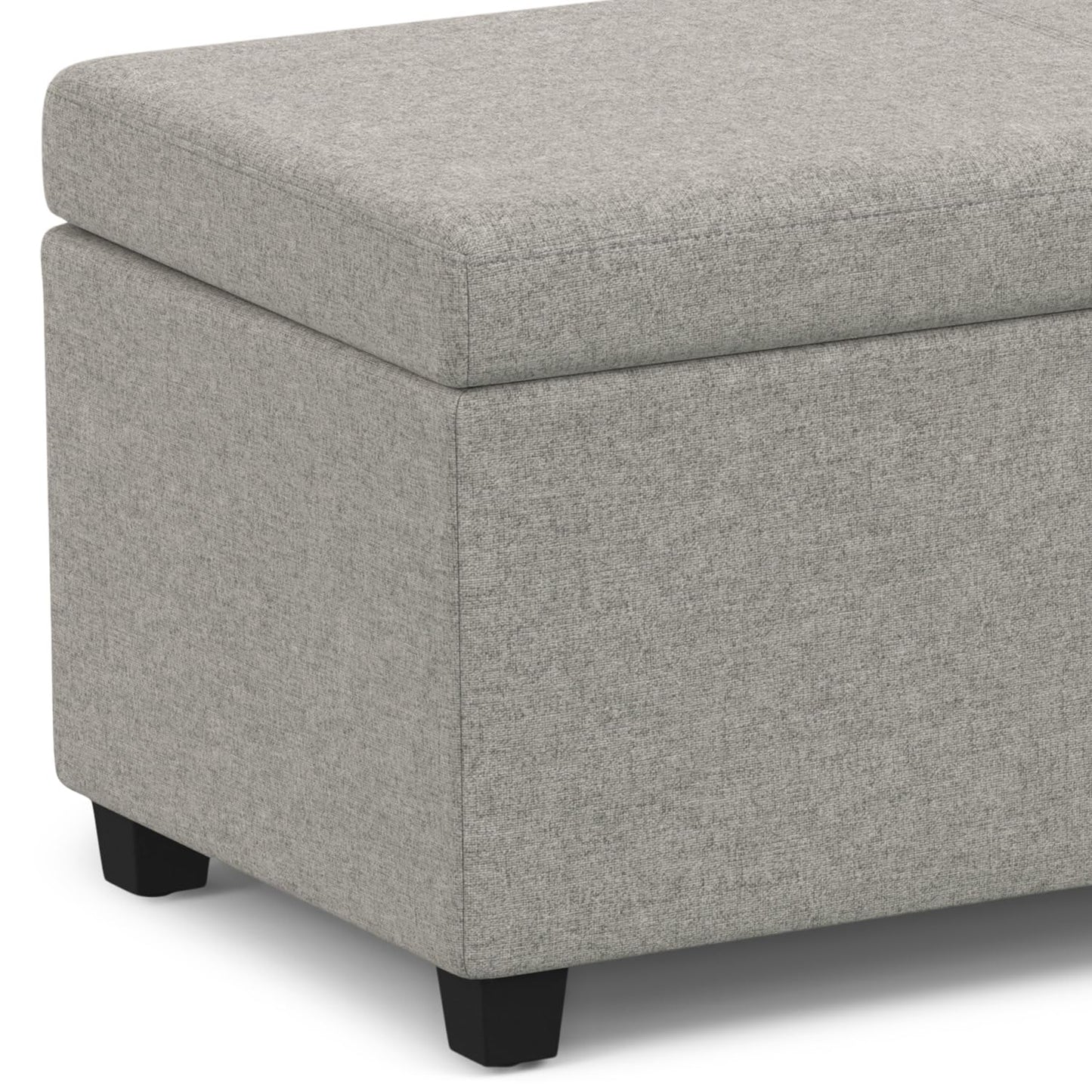 SIMPLIHOME Avalon Extra Large Storage Ottoman Bench - 54 inch Wide Upholstered Linen Look Fabric Rectangular Lift-Top Ottoman in Cloud Grey, Contemporary Bench for Living Room with Hidden Storage