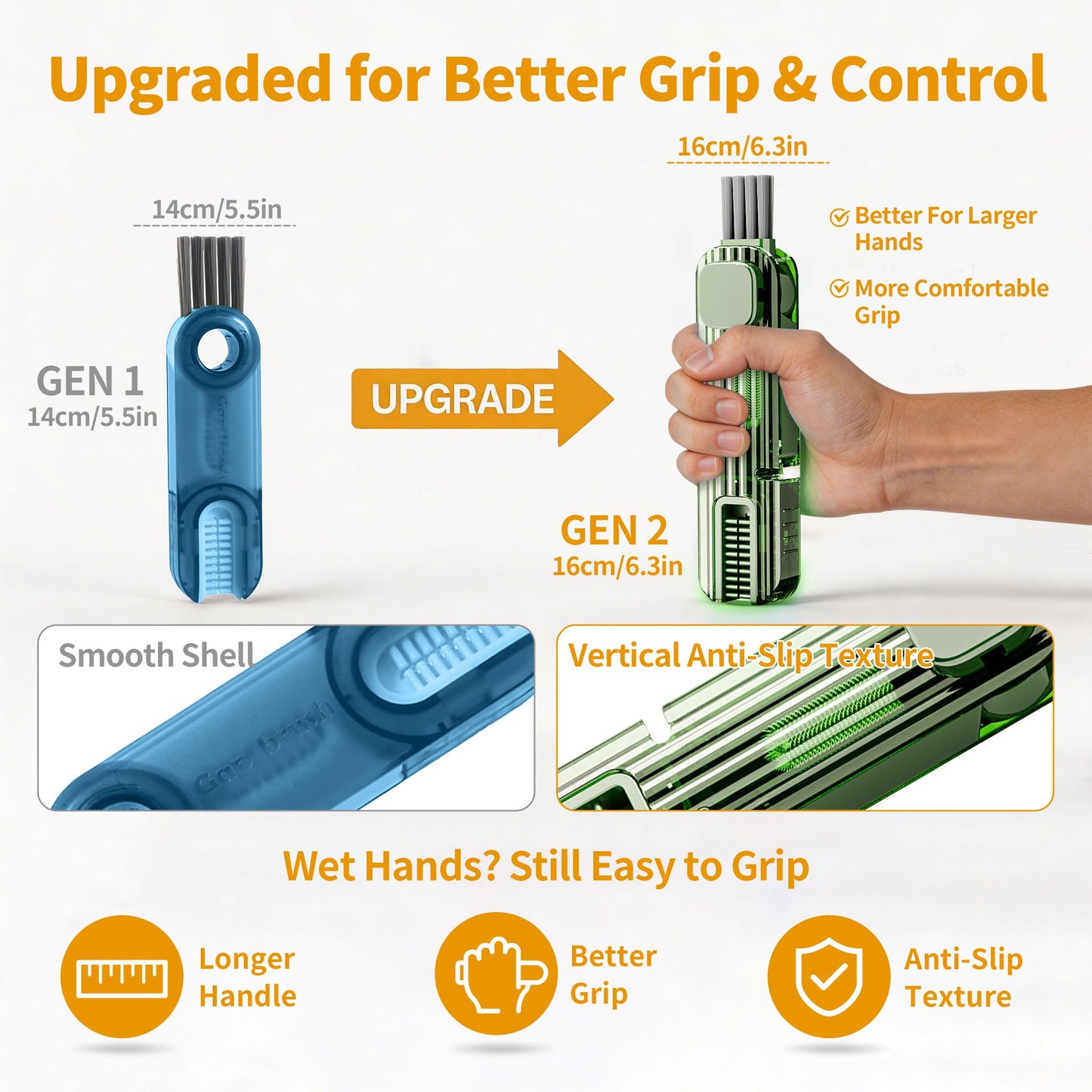 2Pcs 4 in 1 Cup Lid Gap Cleaning Brush Set,Multifunctional Crevice Cleaning Brush for Bottle,Multipurpose Bottle Cleaner with Compact Design Tiny Silicone Cup Holder Cleaner Tool,Kitchen Gadgets