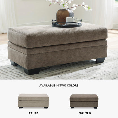 Signature Design by Ashley Stonemeade Modern Ottoman with Foam Cushion, Grayish Brown