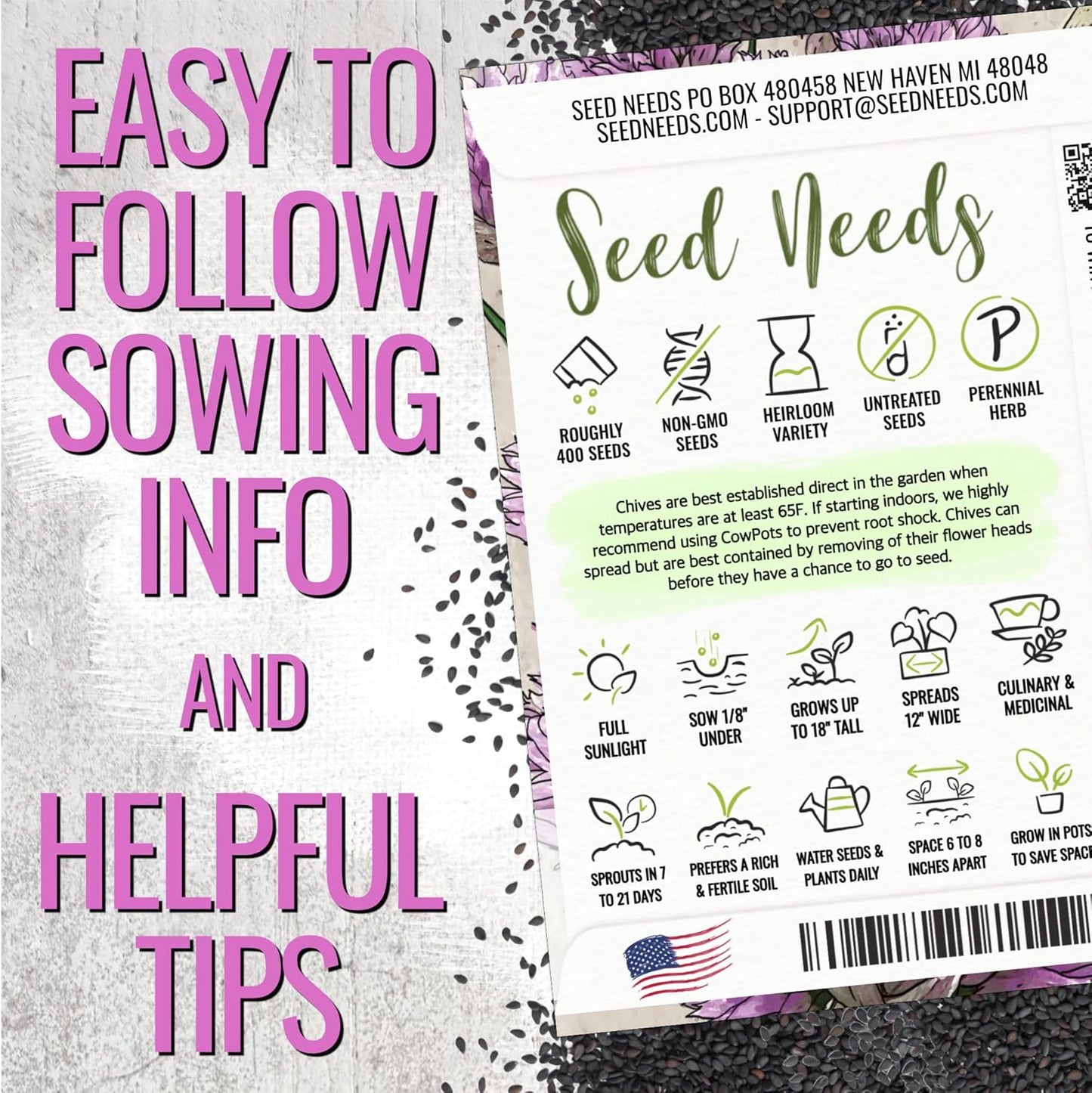 Pack (12 Packets Seed Needs Herb Seeds Variety Culinary Herb Collection Individual for Planting Indoors or Outdoors)