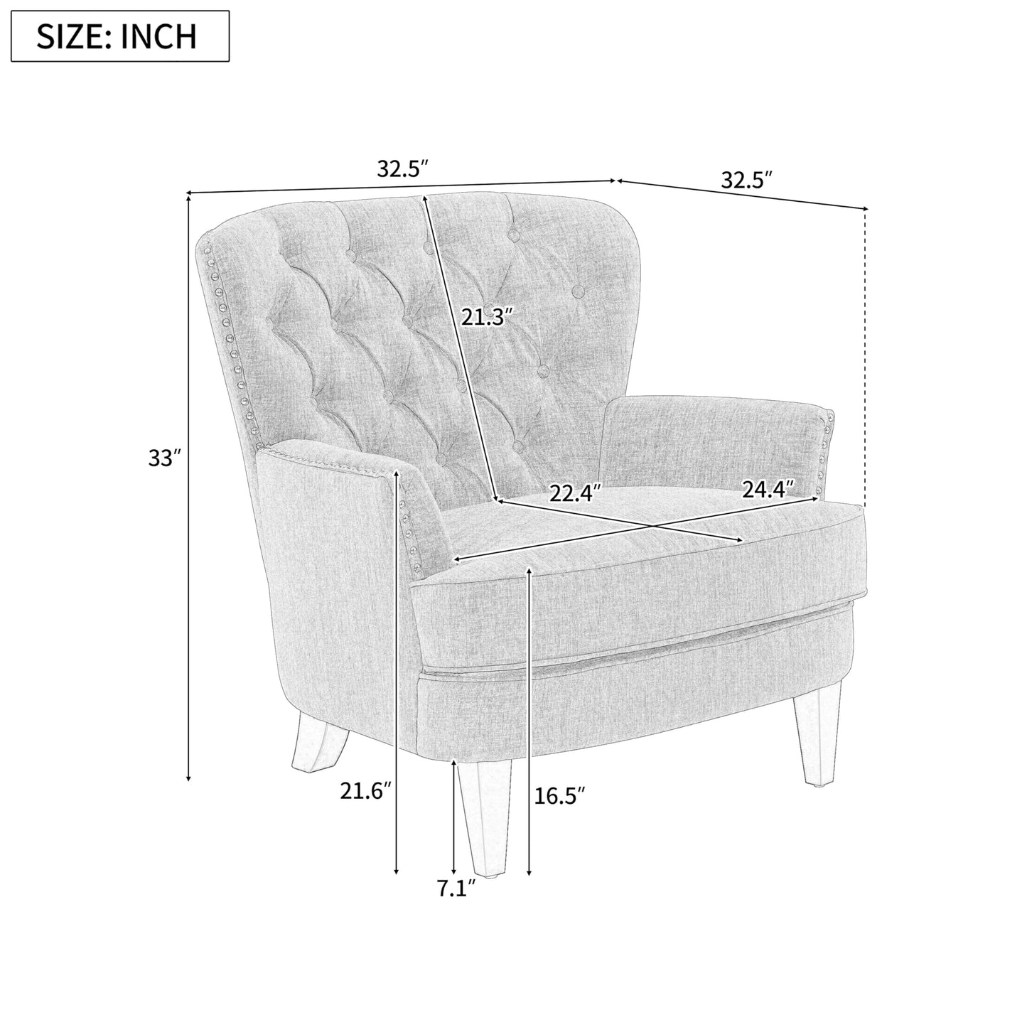 Christopher Knight Home Tafton Tufted Leather Club Chair, Brown 35D x 33.5W x 34.5H in