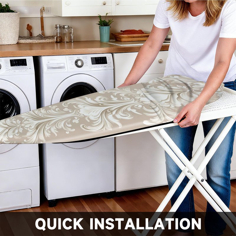 Ironing Board Cover 15"x54" Standard Size Replacement Thick Iron Board Covers Heavy Duty Non-Slip Board Cover Fitted with Elastic Edges and Velcro Straps