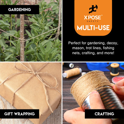 Jute Twine - 3 Ply Brown Roll 243 Feet Natural Jute String for Crafts, Packaging, Wrapping, Decorative Rope Cord for Hanging Ornaments (2 Packs)