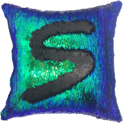 YOUR SMILE Mermaid Throw Pillow Case, Magic Reversible Sequins Decorative Cushion Cover, 16 x 16 Inches