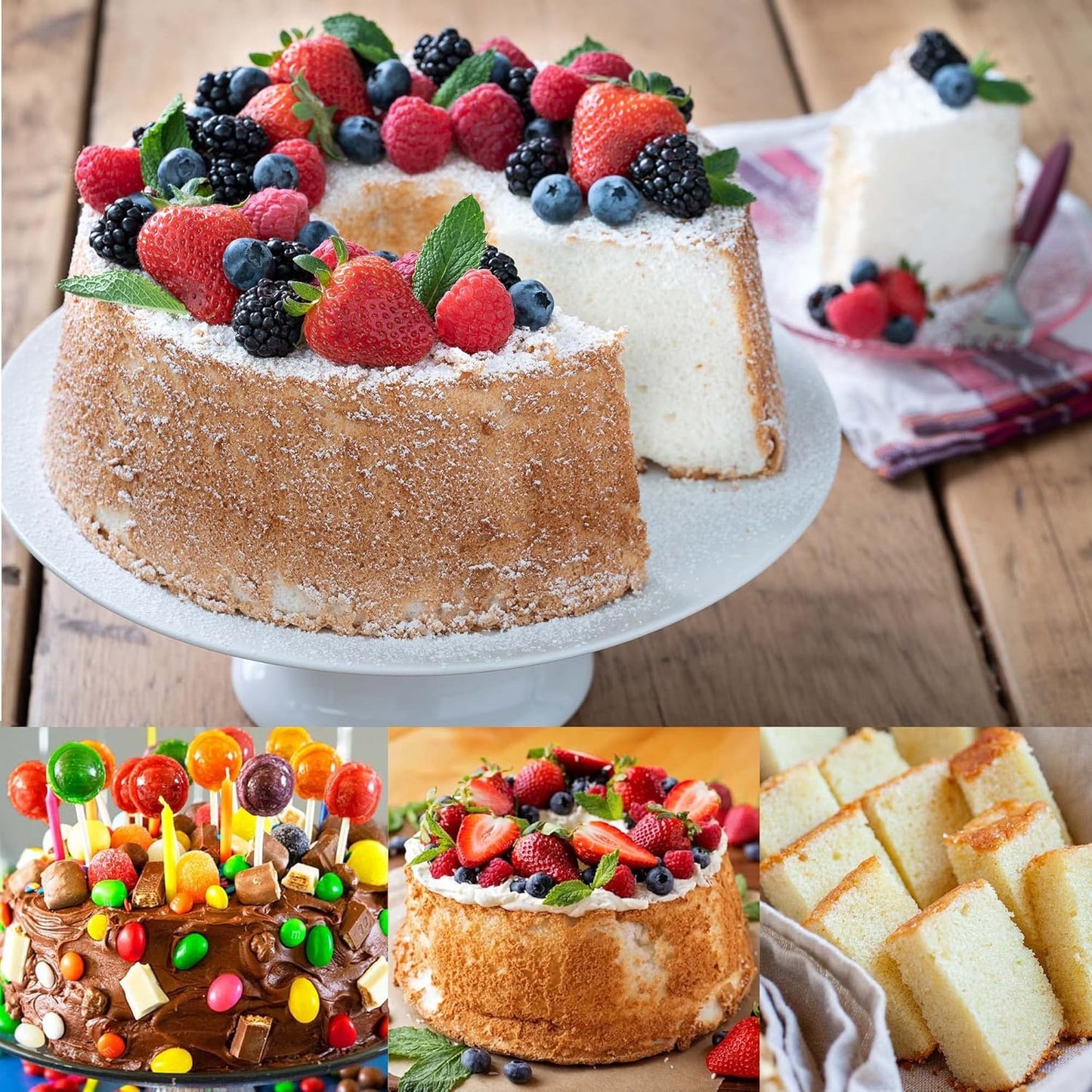EXGOX 2 Pack 9-Inch Non-Stick Deep Aluminum Round Cake Pan with Removable Bottom for Wedding/Birthday/Christmas Baking