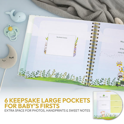 Only Zest Keepsake Baby Memory Book for Boys and Girls - First 5 Years Baby Book Journal with Photo Album - Scrapbook Kit for Milestones, Gender Neutral Gifts