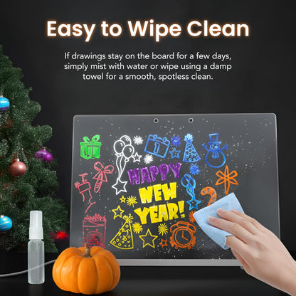 Led Drawing Board,13 Light Effects, Include Adapter, Drawing Paper, Glow Doodle LED Note Board with Colors, Neon Light Up Drawing Tablet, Gifts for Kids, Easter Gifts for Girls, Birthday Gift Ideas