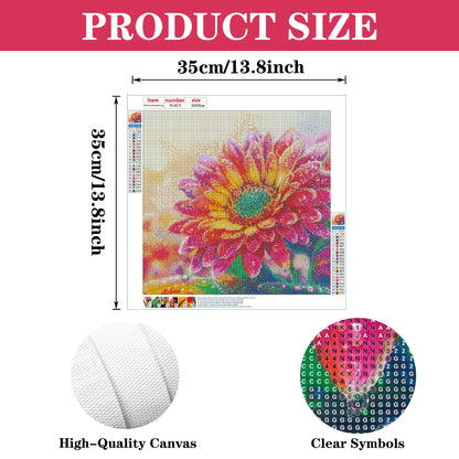 Eiflow DIY Diamond Art Kit for Adults Daisy Flower, 5D Diamonds Painting Kit Craft Gem Art Colorful Flower Full Round Drill(13.8x13.8inch/35x35cm)