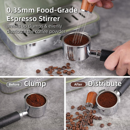 58mm Espresso Accessories Kit,316 Stainless Steel WDT Tool Espresso,Dosing Funnel and Puck Screen Set,Espresso Distribution Tool,Espresso Coffee Stirrer for Barista