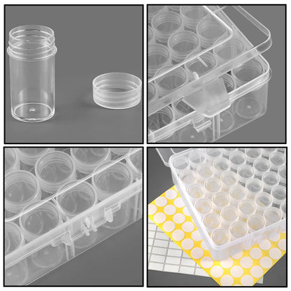 Notgia 1pack 60 Grids Bead Organizer and Storage Diamond Painting Containers Portable Plastic Case Box Arts Crafts Storage for Seeds Beads Sewing Cosmetic Nail Glitter Powder Small Parts Rhinestones