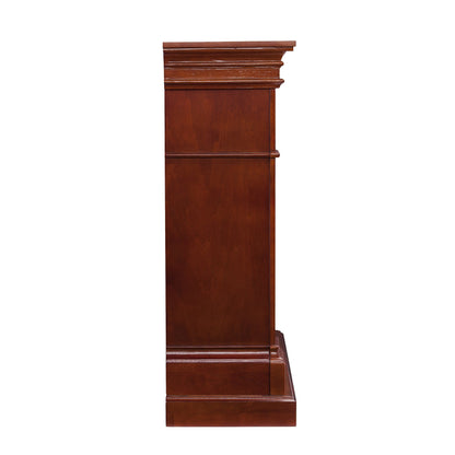 SEI Furniture - Sicilian Harvest Electric Fireplace - Mahogany - Transitional Design, Brown Glass and Wood - Ideal for Living Room, Bedroom (FE9277)