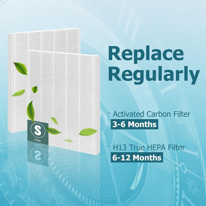 Improvedhand C545 Replacement Filter S for Winix C545 Air Purifier, 2 Pack H13 True Filter and 8 Activated Carbon