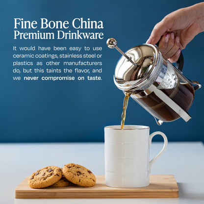 Glowstone Smart Heated Coffee Mug with Wireless Charging Base Self-Heating Made from Fine Bone China Electric Coffee Mug and Self Heating Mug Keeps Drinks Hot Stay Hot Electric Coffee Mug (White)