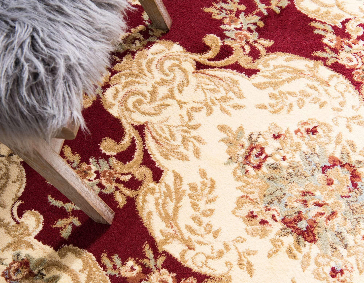 Unique Loom Versailles Collection Traditional Classic Medallion Motif Area Rug (10' 0 x 13' 0 Rectangular, Burgundy/ Ivory)