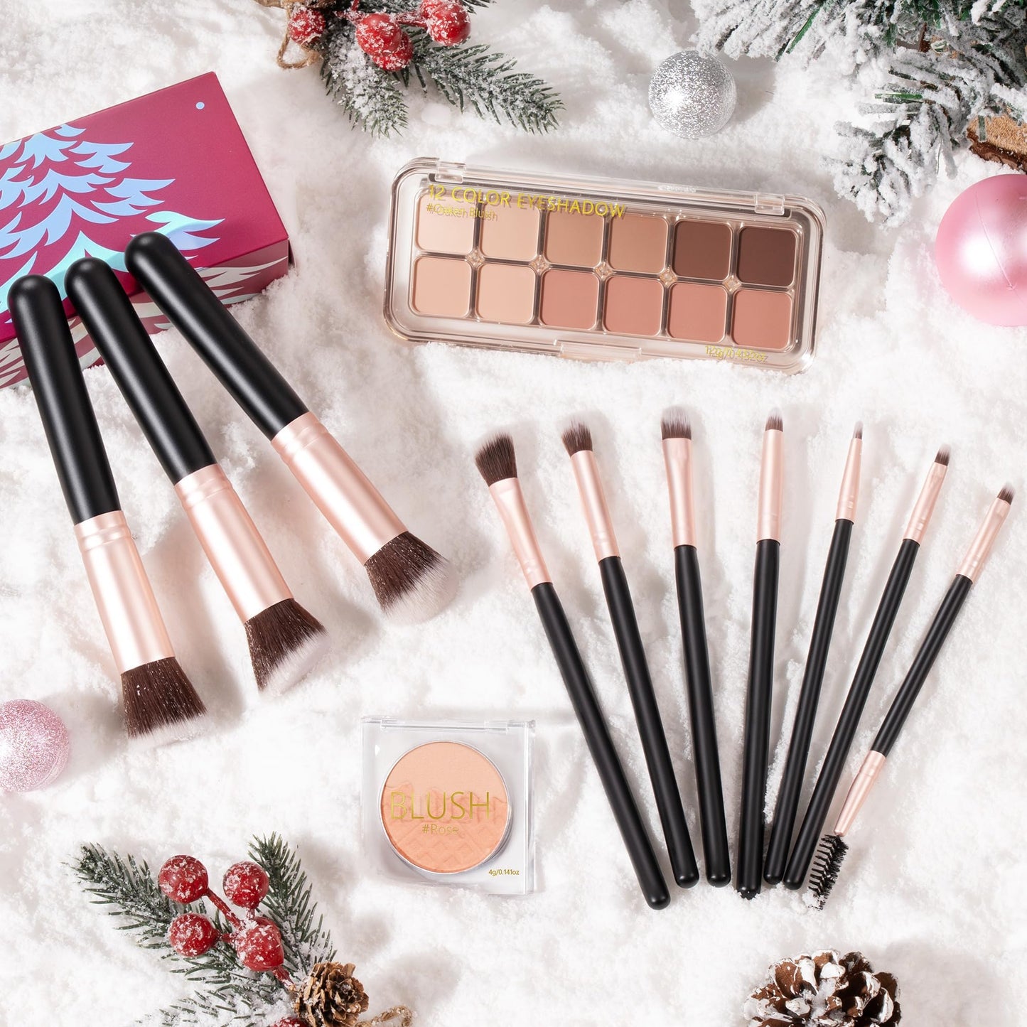 Qinline Makeup Beauty Advent Calendar 2025, 24 Days Christmas Countdown Calendar for Adults Women & Teen Girls - Cosmetic Advent Full Face Make Up Calendar Kit Xmas Gift Set for Wife Mom Friend Girlfriends