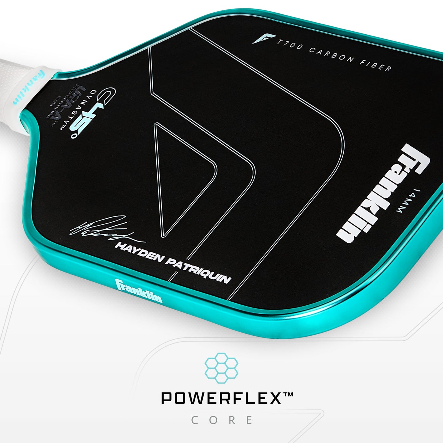 Franklin Sports Pro Pickleball Paddles - Hayden Patriquin C45 Carbon Fiber Series - Official USAP + UPA Approved Pickleball Paddle - Elongated Pro Player Design - 14mm Polymer Core - Laguna