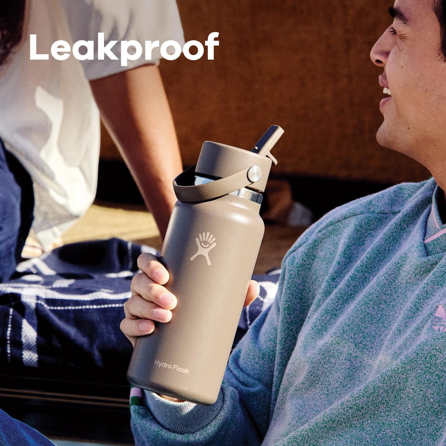 Hydro Flask Water Bottle - Insulated Stainless Steel - Wide Straw Lid, Non Spill, Leakproof in 32 Oz Indigo Blue