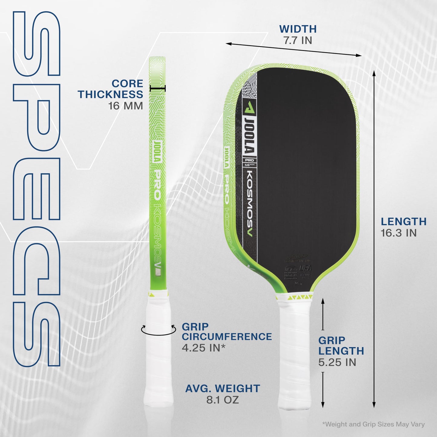 JOOLA Pro V Pickleball Paddle - 14mm/16mm - Raw Carbon Fiber Textured Surface - Enhanced Frame & Propulsion Core, USAPA & UPA-A Certified, NFC Chip Enabled, Premium Control & Lightweight Performance