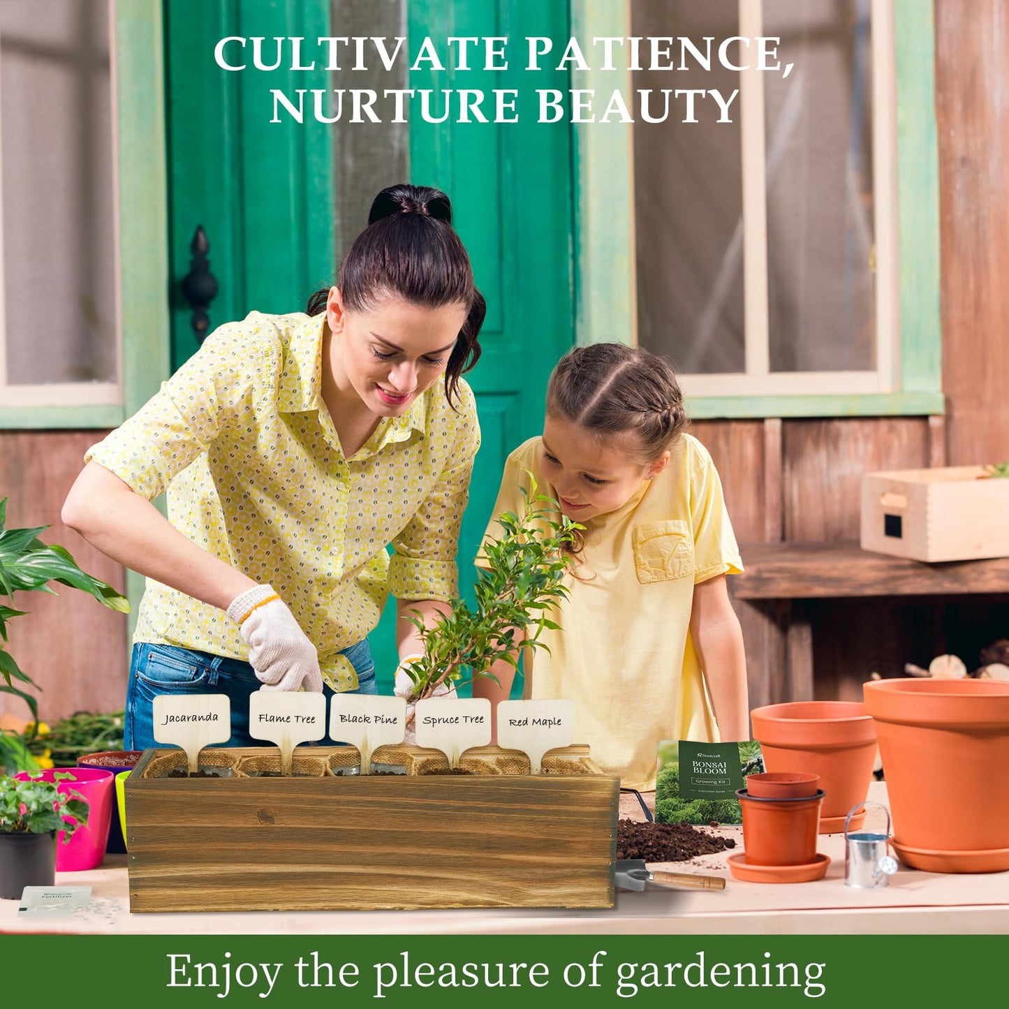 5 DIY Bonsai Tree Kit for Beginners, Complete Indoor Gardening Starter Kit with Seeds, Soils, Pots & Tools, Unique Birthday Gifts Ideas for Women, Men