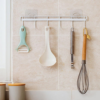 YYaaloa 2Pack Wall Hooks - Coat Hat Hook White Rack with 6 Hooks for Key Hanger and Clothes Holder