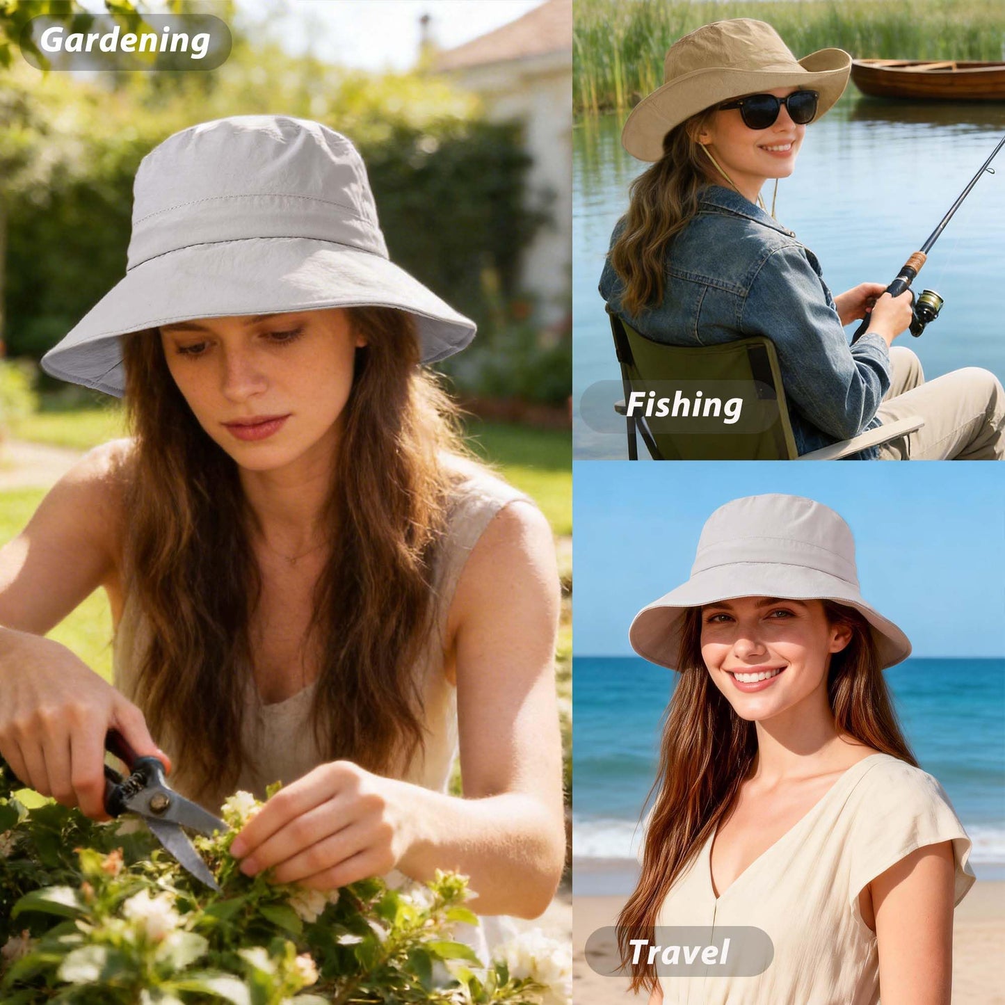 TILUYAMO Waterproof Bucket Hat Rain Hat for Women Men, Shapeable Packable Sun Hat UPF50+ Safari Hats for Hiking Fishing(Avocado Green)