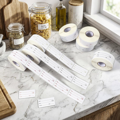 Sayglossy 3500 Pcs Removable Food Labels 1 x 2 Inch Food Storage Freezer Tape Roll Date Stickers Easy Write for Restaurant Freezer Refrigerator Plastic Containers