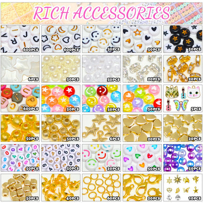 wuzoe Friendship Bracelet Kit, 16888pcs, 96 Colors Polymer Clay Beads & 1200 Letter Beads，Bracelet Making Kit for DIY Jewelry Making&Friendship Bracelet Making