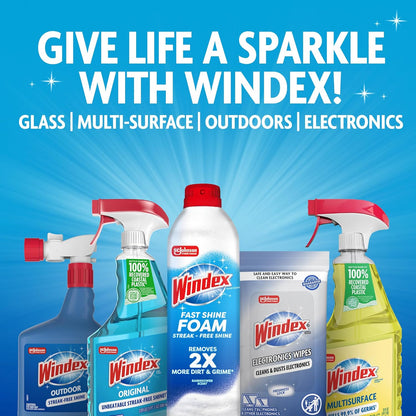 Windex Glass Cleaner Spray - Original Blue Scent, 23 Fl Oz | Leak-Proof Design for Effortless Cleaning