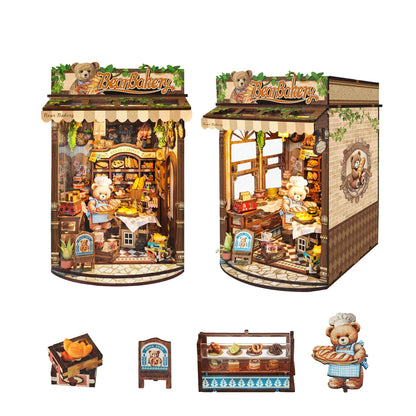 JOINCON DIY Miniature House Kit Tiny House Bakery Shop Dollhouse Miniature Kit for Adults Teen Mini House Building kit 3D Wooden Puzzle Gifts Home Decor- Bear Bakery (SQ-65)