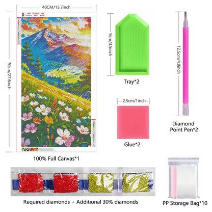 ARTGOTO Large Square Drill Diamond Art Painting Kits for Adults,15.7x27.5inch/40x70cm Landscape Mountain Forest D DIY Full Square Diamond Dots Large Size,Big Gem Art and Crafts for Home Wall Decor