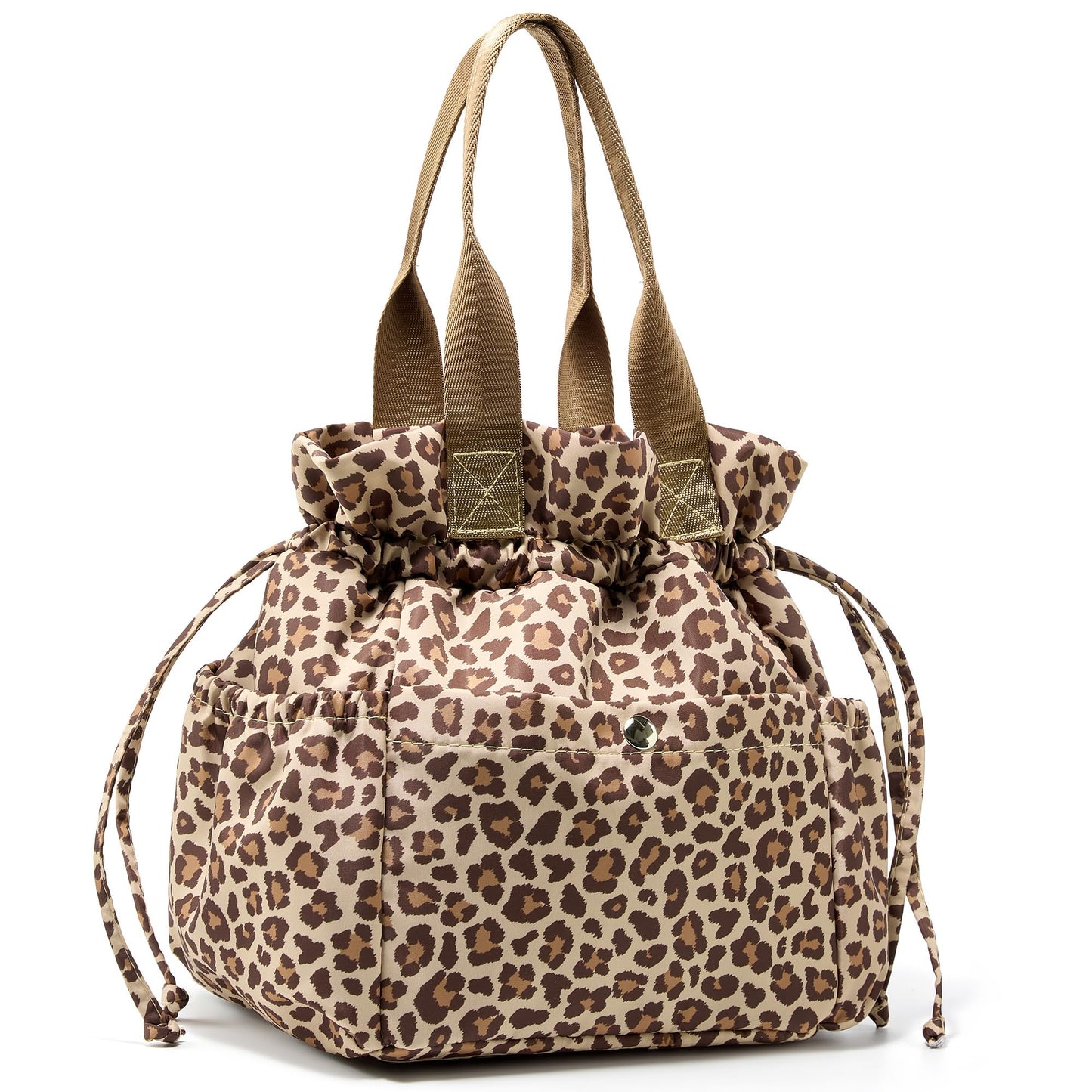 Yarnic Lunch Bag Women Insulated Lunch Bags,Cute Cheetah Reusable Lunch Box Stain-Resistant Lunchbox with Water Bottle Holder for Adult (Leopard)