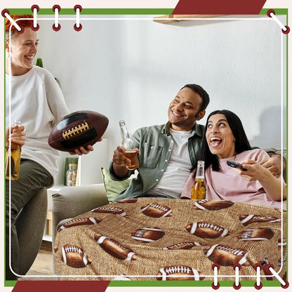 FuWeave Reversible Football Throw Blanket Double Sided Ultra Plush Blanket for Football Lover Gift Birthday Party Decor Home Bed Sofa Couch, 60 x 50 Inch