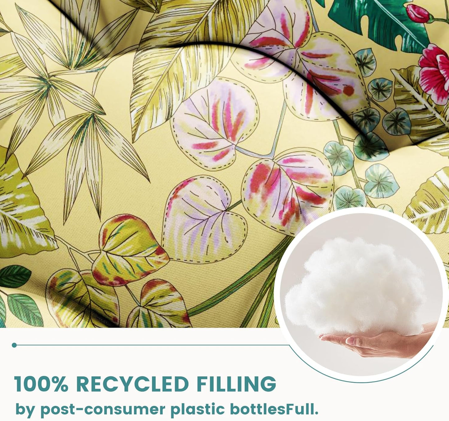 Floral High-Back Seat Cushion - Waterproof Outdoor Adirondack Chair Cushion for Patio Furniture with Tie, Vibrant