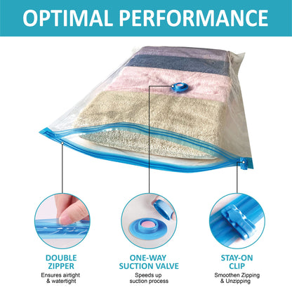 Roomimaster Vacuum Storage Bags, Vacuum Seal Space Saver Bags for Clothing, Travel Lugggage, Carry-on, Blankets, Pillow, Comforters, Bedding, 10 Jumbo
