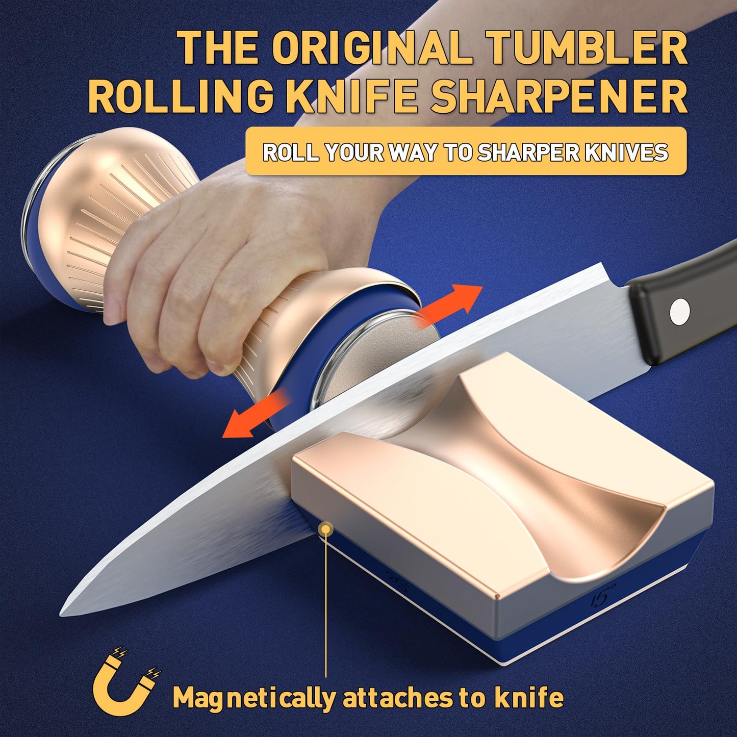 Homly Rolling Knife Sharpener, Knife Sharpening with Industry Diamonds for Steel of any hardness, Made Easy Knife Sharpener Kit for Kitchen Knives, Offers 15 & 18 & 20 & 25 Degree Sharpening