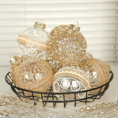 Regine Switzerland 9-Piece Christmas Ball Ornaments Set - Shatterproof Clear Champagne Decor for Holiday Parties