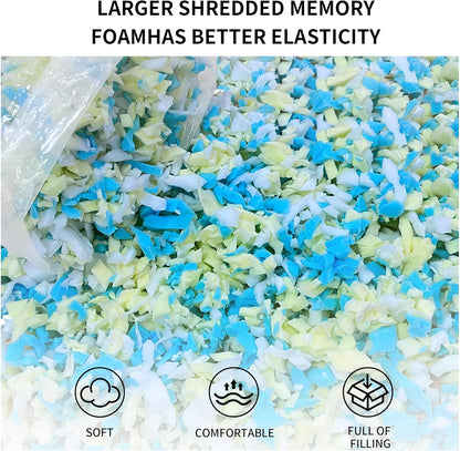 12lbs Shredded Memory Foam Bean Bag Filler, Soft and Convenient Bean Bag Filling Pillow Stuffing for Beanbag, Couch