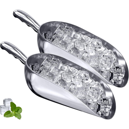 Amazing Abby - Elsa - 85-Ounce Aluminum Ice Scoops (Set of 2), Cast Aluminum Utility Scoops, Food-Grade, Good for Home and Commercial Use, NOT Dishwasher-Safe, Hand-Wash Recommended
