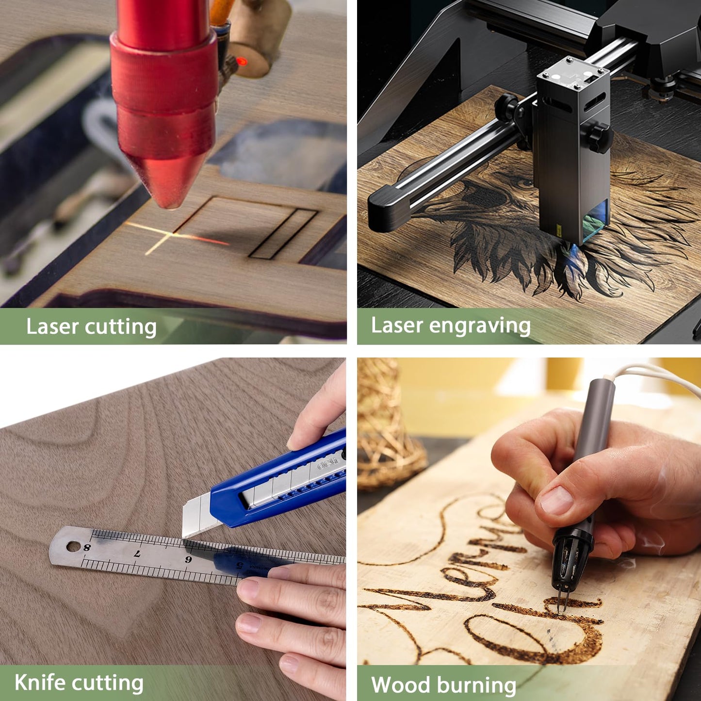 8 Pack Walnut Plywood Sheets 12x12x1/8 Inch,3mm Plywood for Laser Cutting & Engraving,Unfinished Wood for Crafts,Wood Burning,Architectural Models