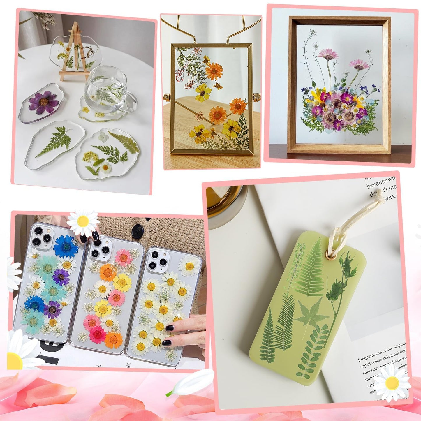 210 Pcs Dried Pressed Flowers for Resin, Dried Pressed Flowers for Crafts, Bulk Natural Dried Flowers Kit with DlY Butterfly Stickers&Tweezers for Resin Molds, Candles, Soap,Jewelry Making, Art Crafts