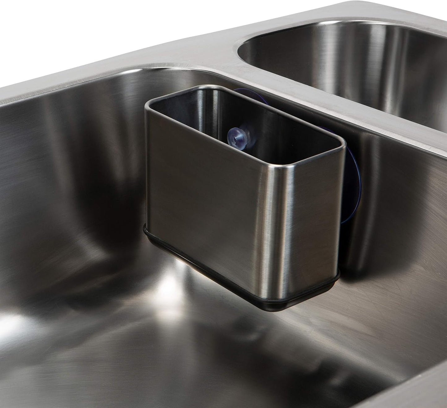 Kitchen Details Cup Sponge Holder/Basket - Space-Saving Stainless Steel Suction Sink Caddy for Kitchen or Bathroom