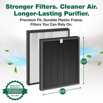 2 Replacement Air Purifier Filters Compatible with Winix J Models HR950 & HR1000 - Includes 1 Air Purifier Filter & 1 Carbon Filter - Compatible with Part # 117130- (2 Pack) by Think Crucial