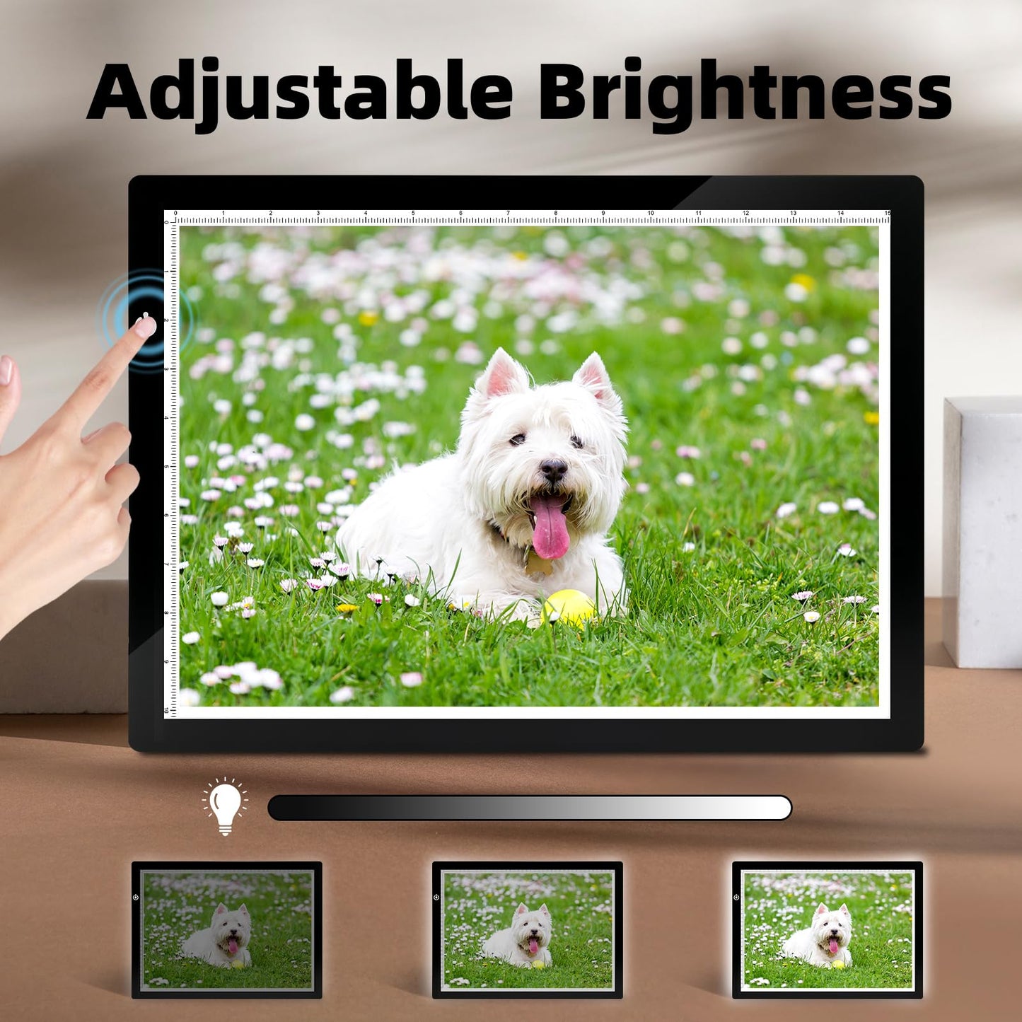 RTjoy A3 Slim LED Light Tracing Box Pad, Adjustable USB Powered Copy Board LED Tablet for Tattoo Transferring,DIY Drawing,Diamond Art,Sketching,Weeding Vinyl Craft
