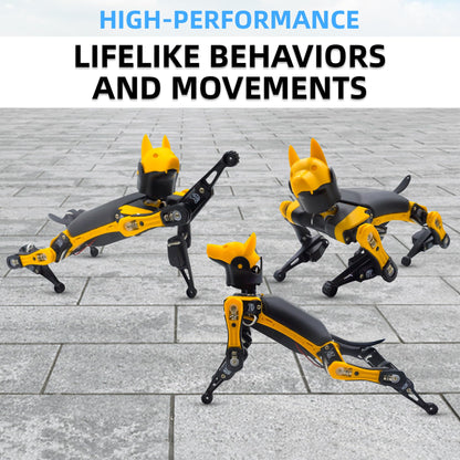 Petoi Programmable Robot Dog Bittle X V2 Lite Servo | Coding Smart Robot Dog Kit, Voice Controlled, Quadruped Interactive Robot for Kids (Bittle X V2 - lite servos - pre-Assembled - Yellow + Black)
