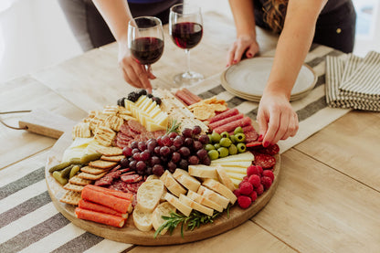 TOSCANA - a Picnic Time brand - Ravi Round Charcuterie Board, Wood Serving Platter, Cheese Board, (Mango Wood)