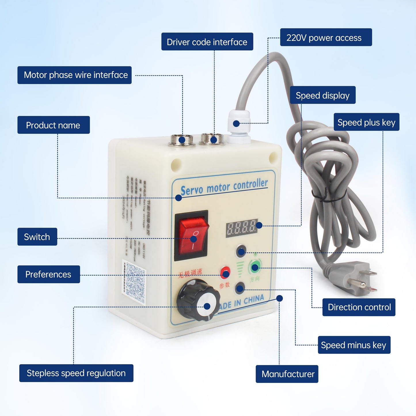 RATTMMOTOR 1100W Permanent Magnet DC Brushless Servo Motor 200-6000RPM 3.55N.m+Servo Motor Speed Controller for Woodworking Machine/Lathe/Drilling and Tapping Machine/Reducer/Belt Sander (110V)