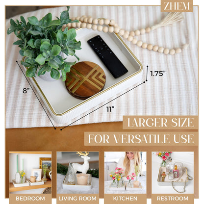 Perfume Tray Valet Tray Night Stand Bedside Organizer| Perfume Organizer Catchall| Perfume Trays for Dresser Vanity Tray for Dresser Countertop| Perfume Holder| Nightstand Organizer Women